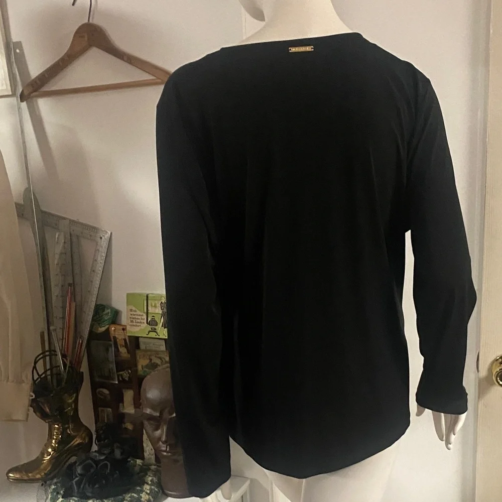 Michael Kors Black V-Neck Women Top